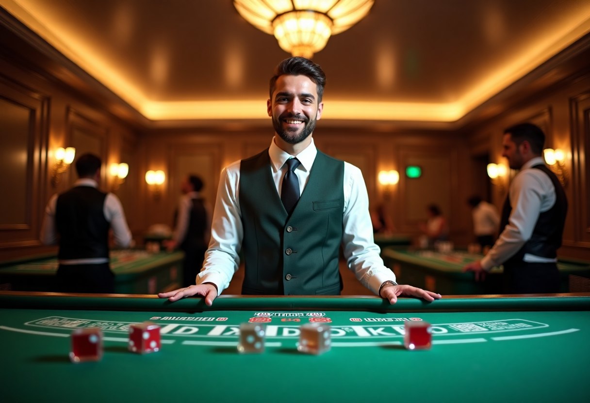 Craps table and dice at a casino event