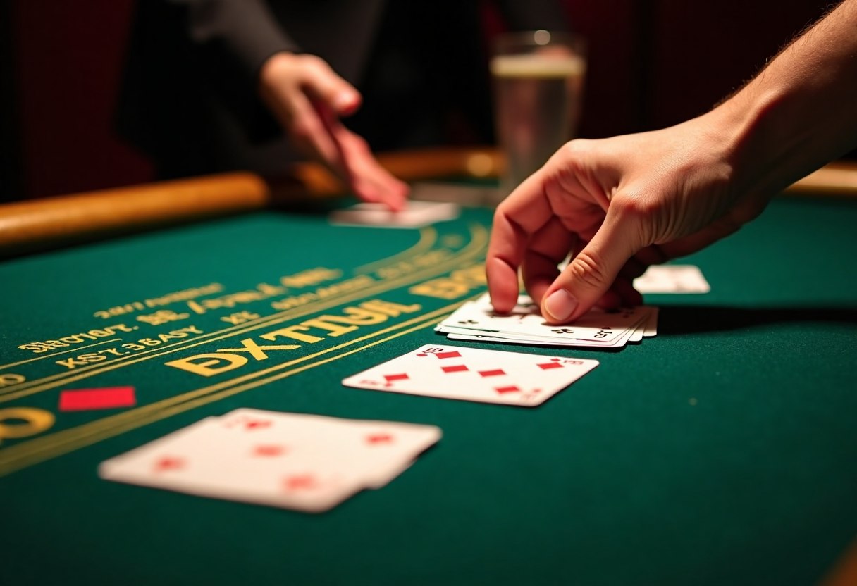Blackjack table set up for a corporate event